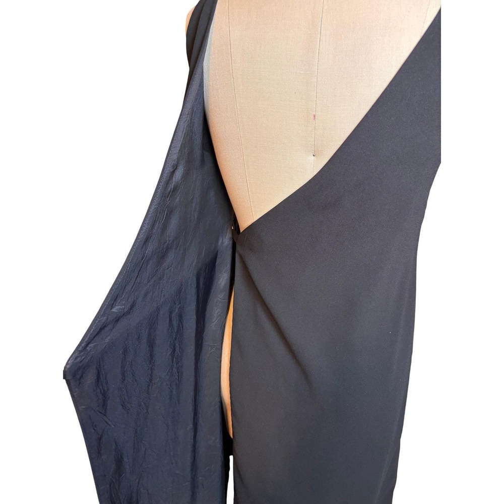Esprit Sheath Dress Womens 5/6 Black Wrap Back Boat Neck Sleeveless Vintage - Picture 5 of 7